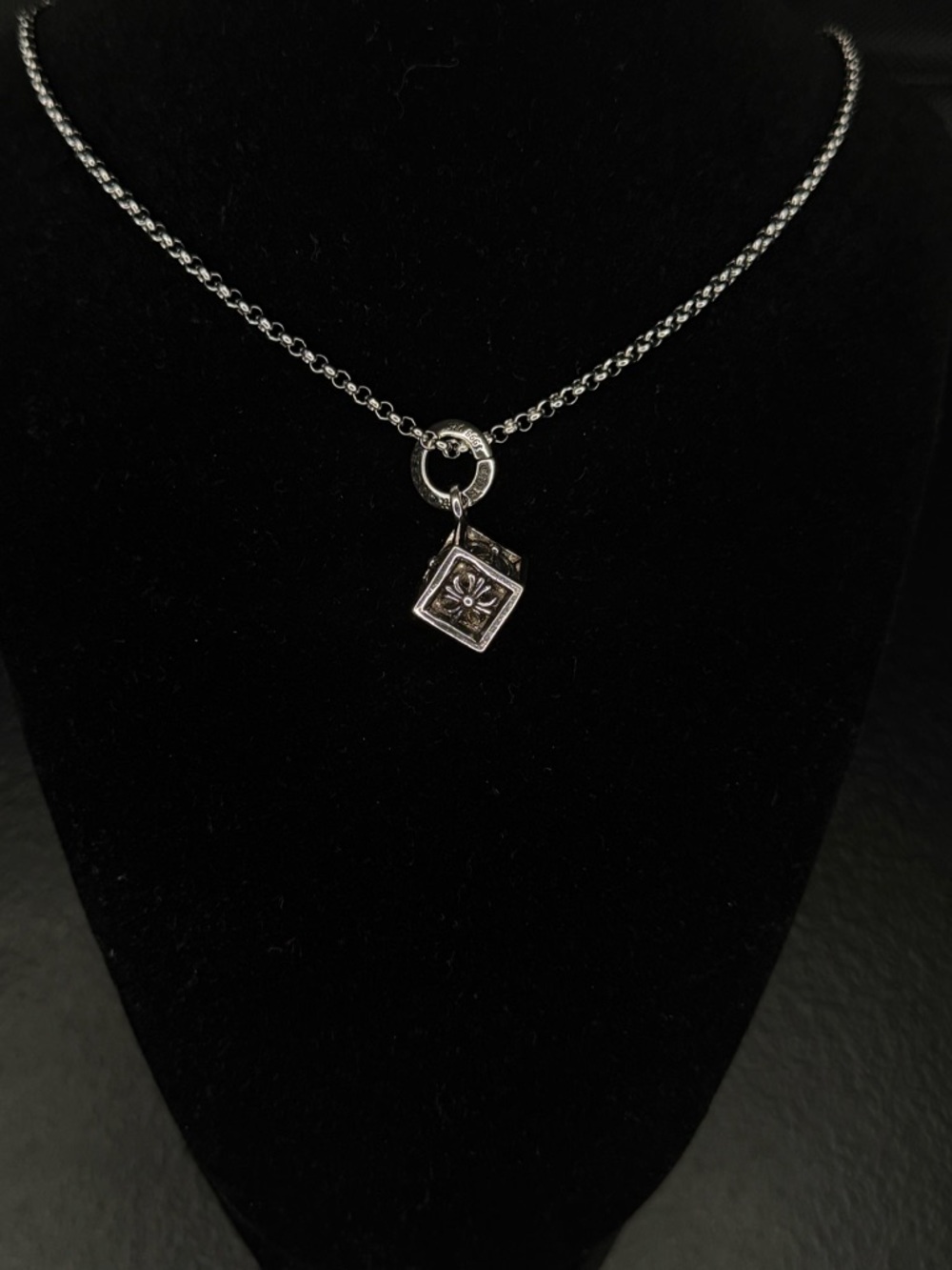 Chrome Hearts Floral Motif Dice Unisex Necklace